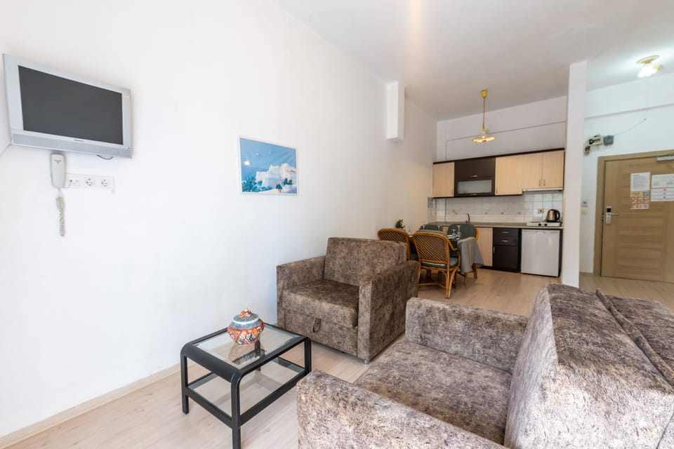 Apartment, 1 Bedroom, Mountain View | Minibar, iron/ironing board (on request), WiFi (surcharge), bed sheets