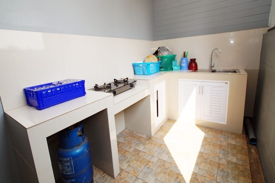4-Bedroom Private Pool Villa | Private kitchen | Full-size fridge, microwave, stovetop, electric kettle