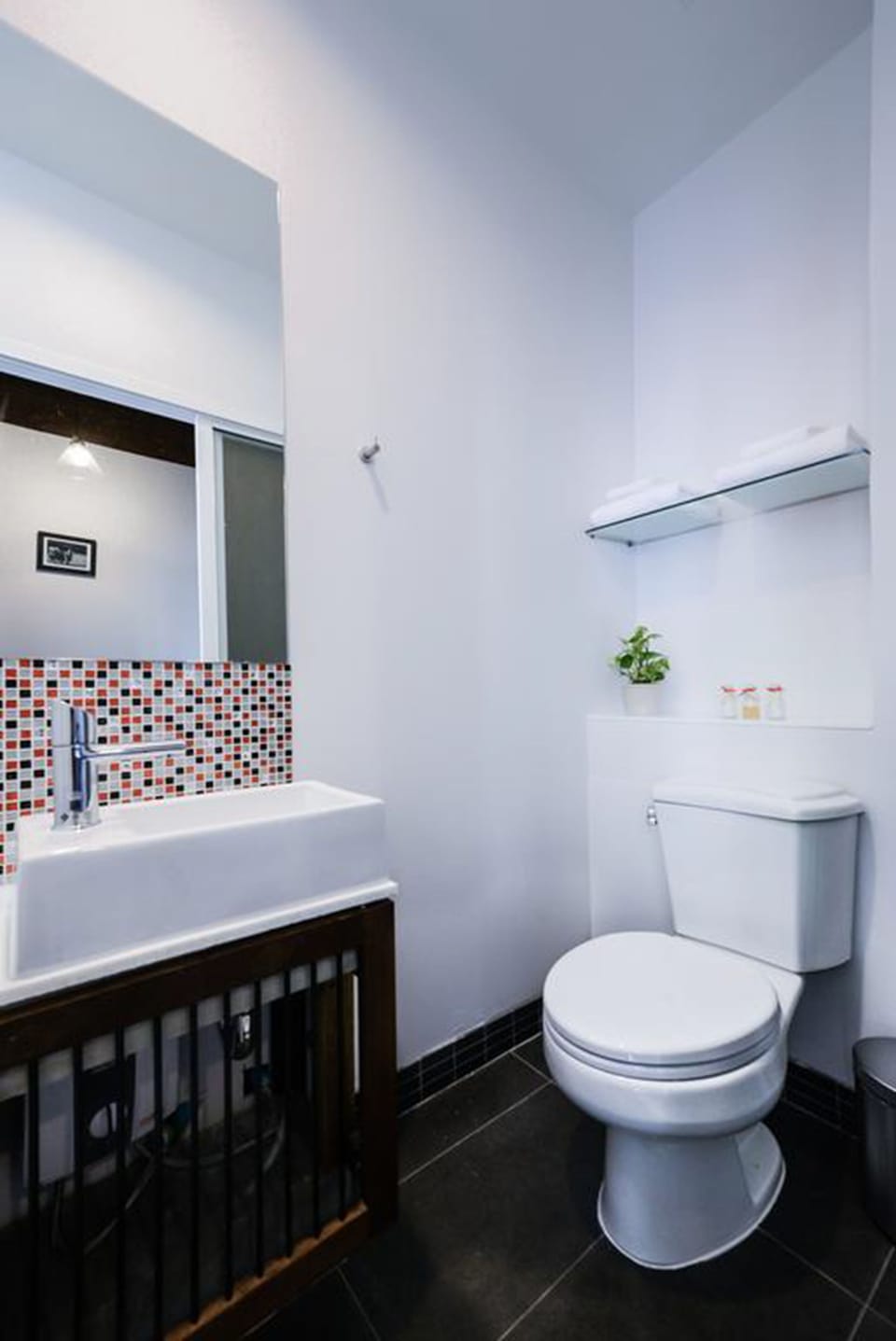 Shower, free toiletries, hair dryer, slippers