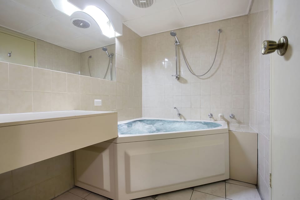 King Spa Room | Bathroom | Shower, free toiletries, hair dryer, towels