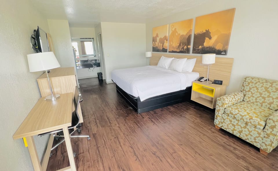 Desk, WiFi (free), alarm clocks, bed sheets