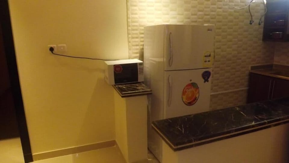 Apartment, 1 Bedroom, Kitchen | Private kitchen | Fridge, electric kettle, cleaning supplies