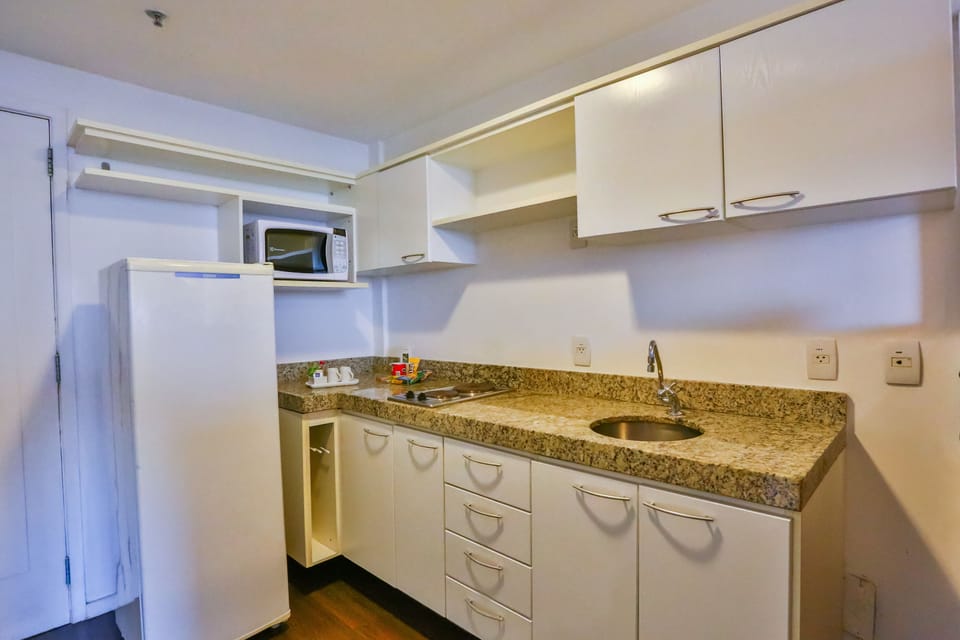 Mini-fridge, stovetop