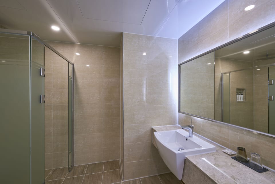 Deluxe Double Room | Bathroom | Hair dryer, bathrobes, slippers, bidet