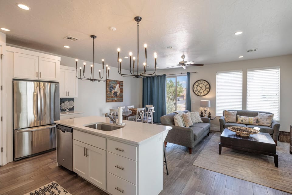 House, Multiple Beds, Pool View (Snow Canyon Escape) | Living area | Flat-screen TV, DVD player