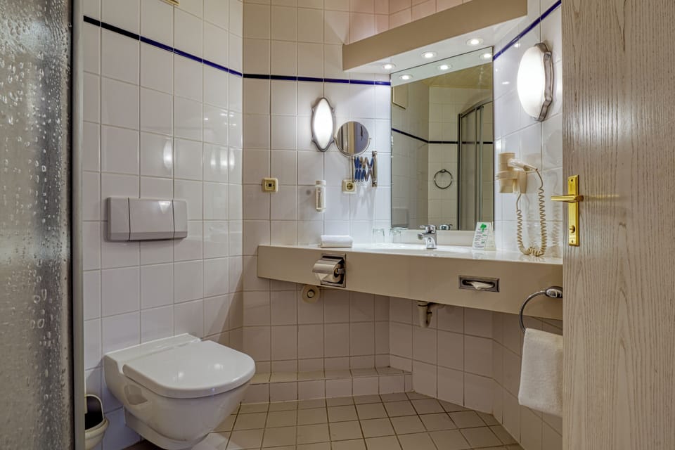 Comfort Double Room | Bathroom | Shower, free toiletries, hair dryer, towels