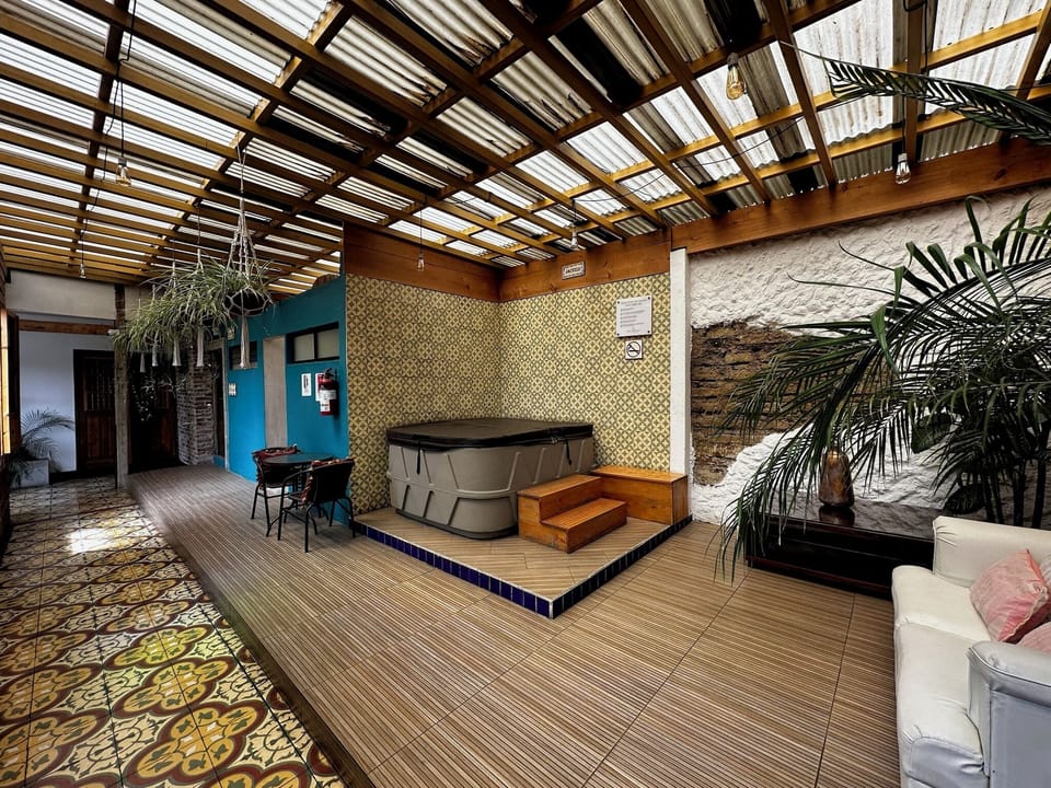 Indoor spa tub