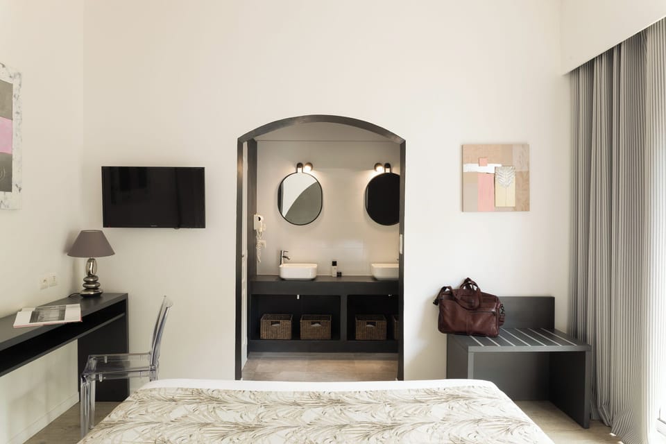 Superior Double Room, Terrace | Bathroom | Shower, hair dryer, towels, soap