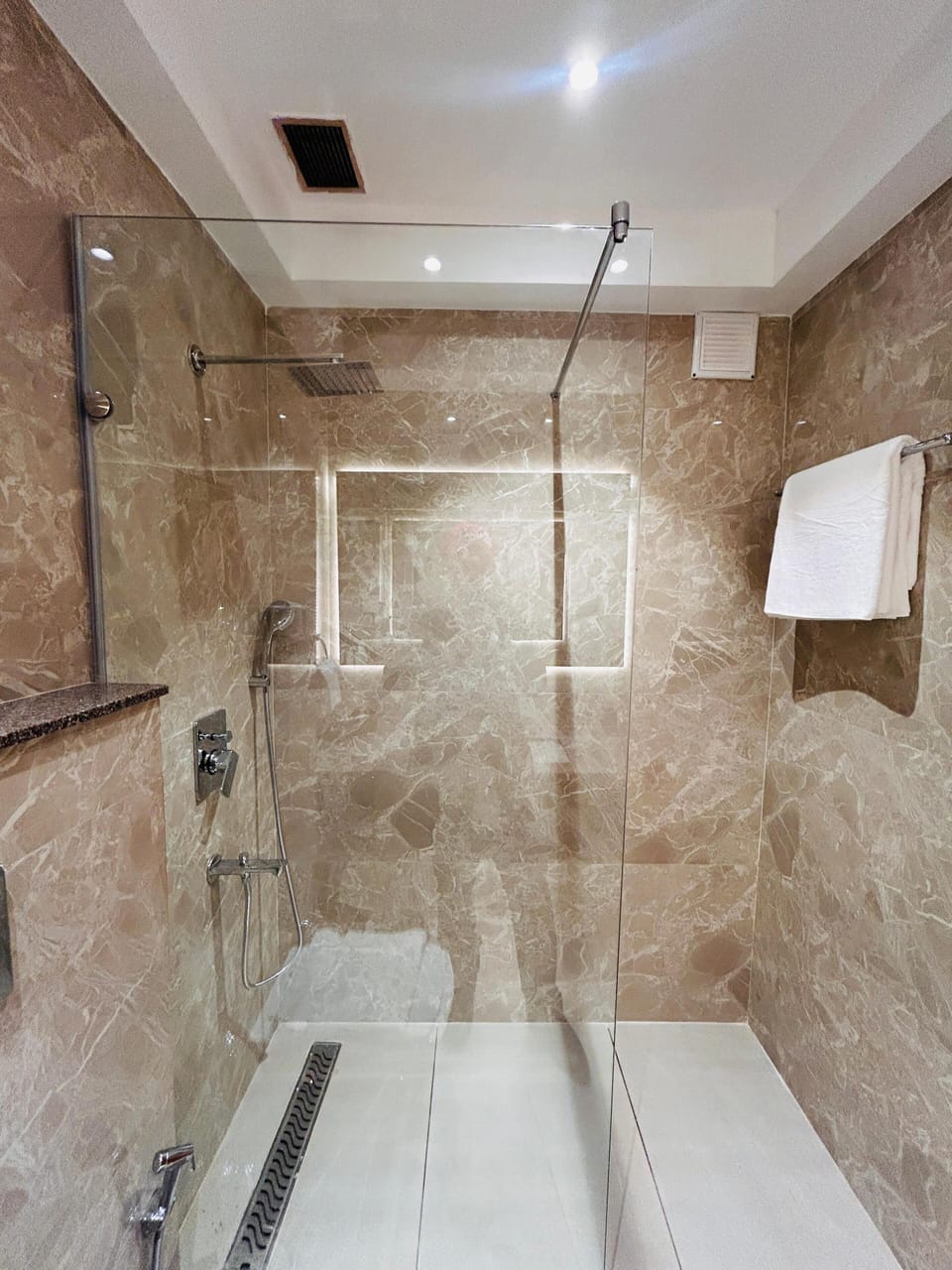 Premium Room | Bathroom | Shower, rainfall showerhead, free toiletries, hair dryer