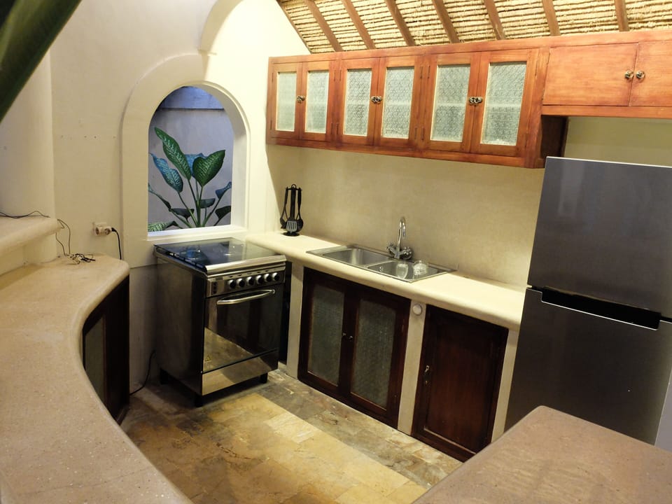 Superior Villa | Private kitchen | Fridge, microwave, stovetop, coffee/tea maker