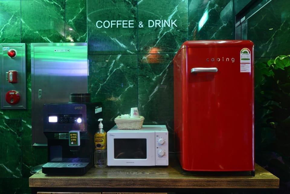 Fridge, electric kettle