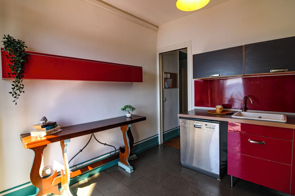 Fridge, stovetop, dishwasher, espresso maker