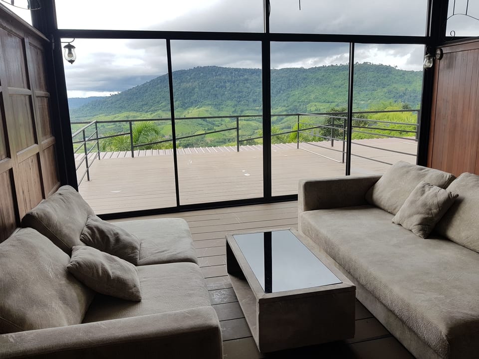 Sky View for 4 People with Fan | Living area | 29-inch flat-screen TV with satellite channels, TV