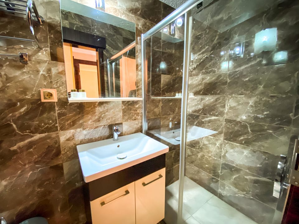 Deluxe Suite | Bathroom | Shower, free toiletries, hair dryer, slippers