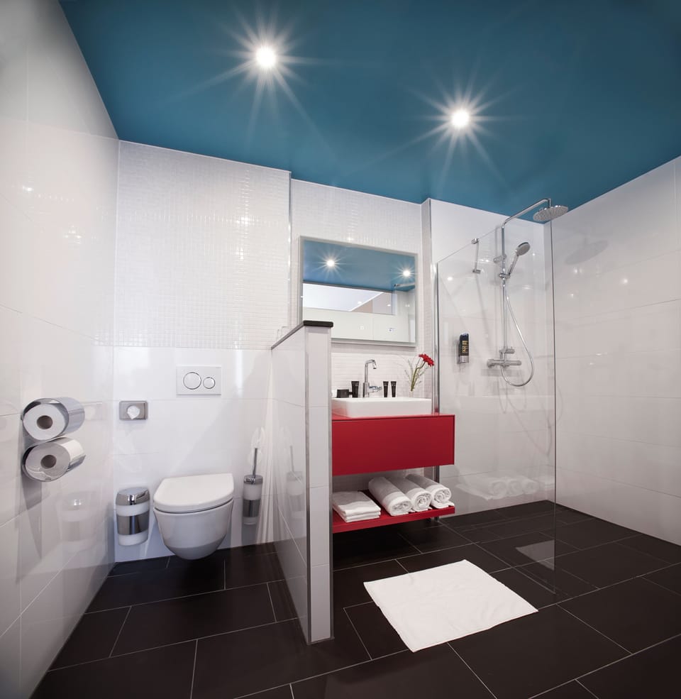 Suite | Bathroom | Shower, free toiletries, hair dryer, slippers
