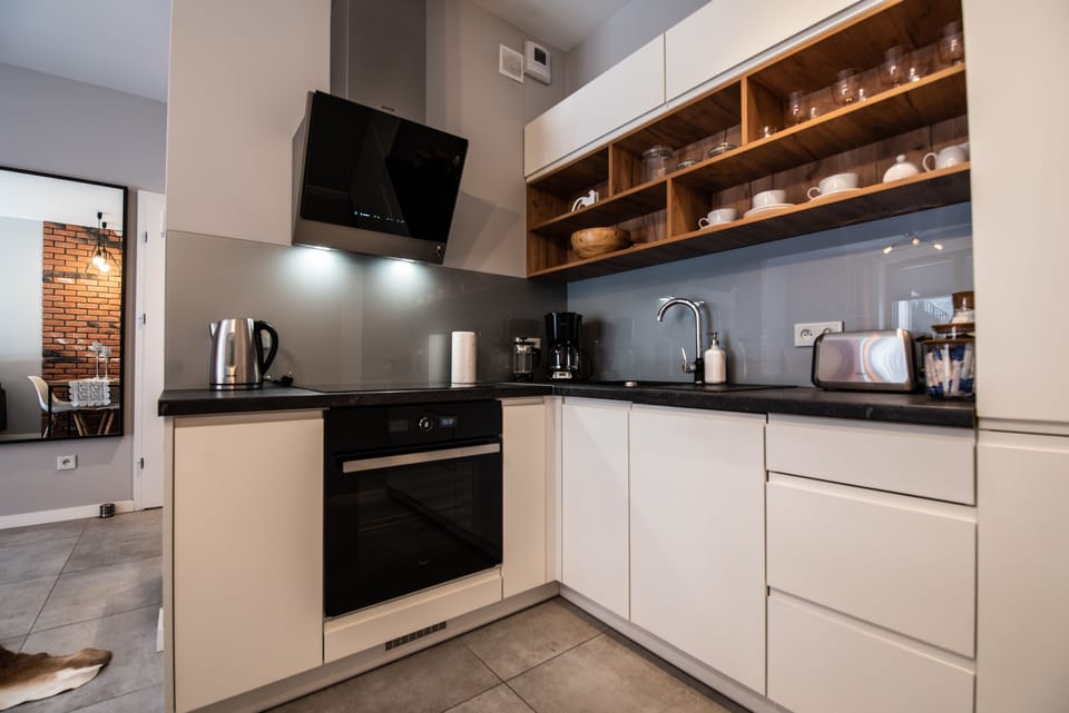 Business Apartment (L8) | Private kitchenette | Fridge, microwave, stovetop, dishwasher