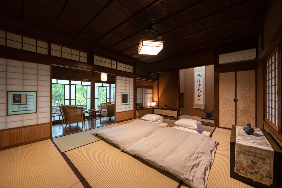 Japanese-Style Superior Room with Open-Air Bath  (Shunrinan) | Desk, WiFi (free), bed sheets