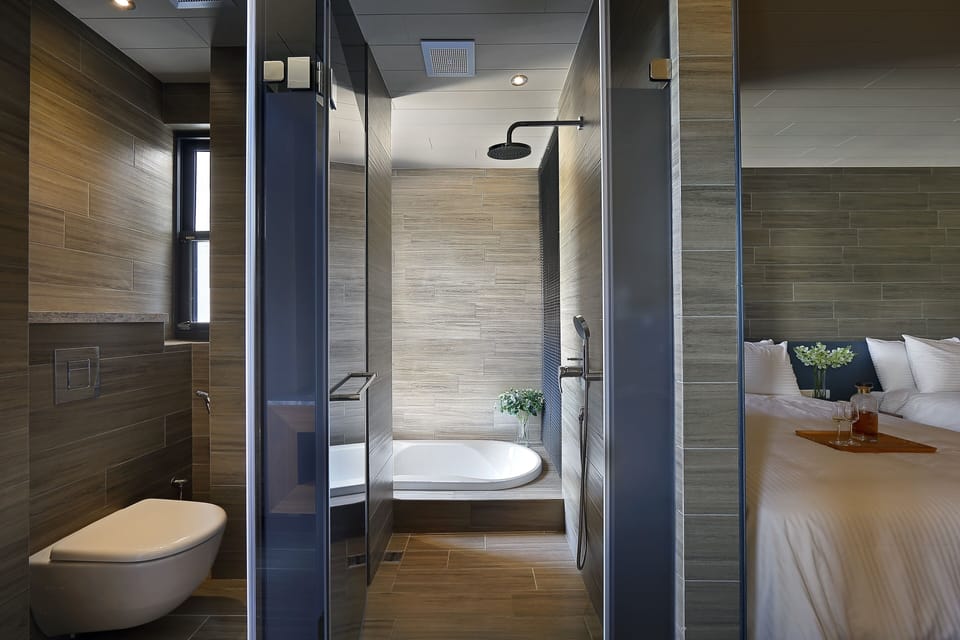 Free toiletries, hair dryer, slippers, electronic bidet