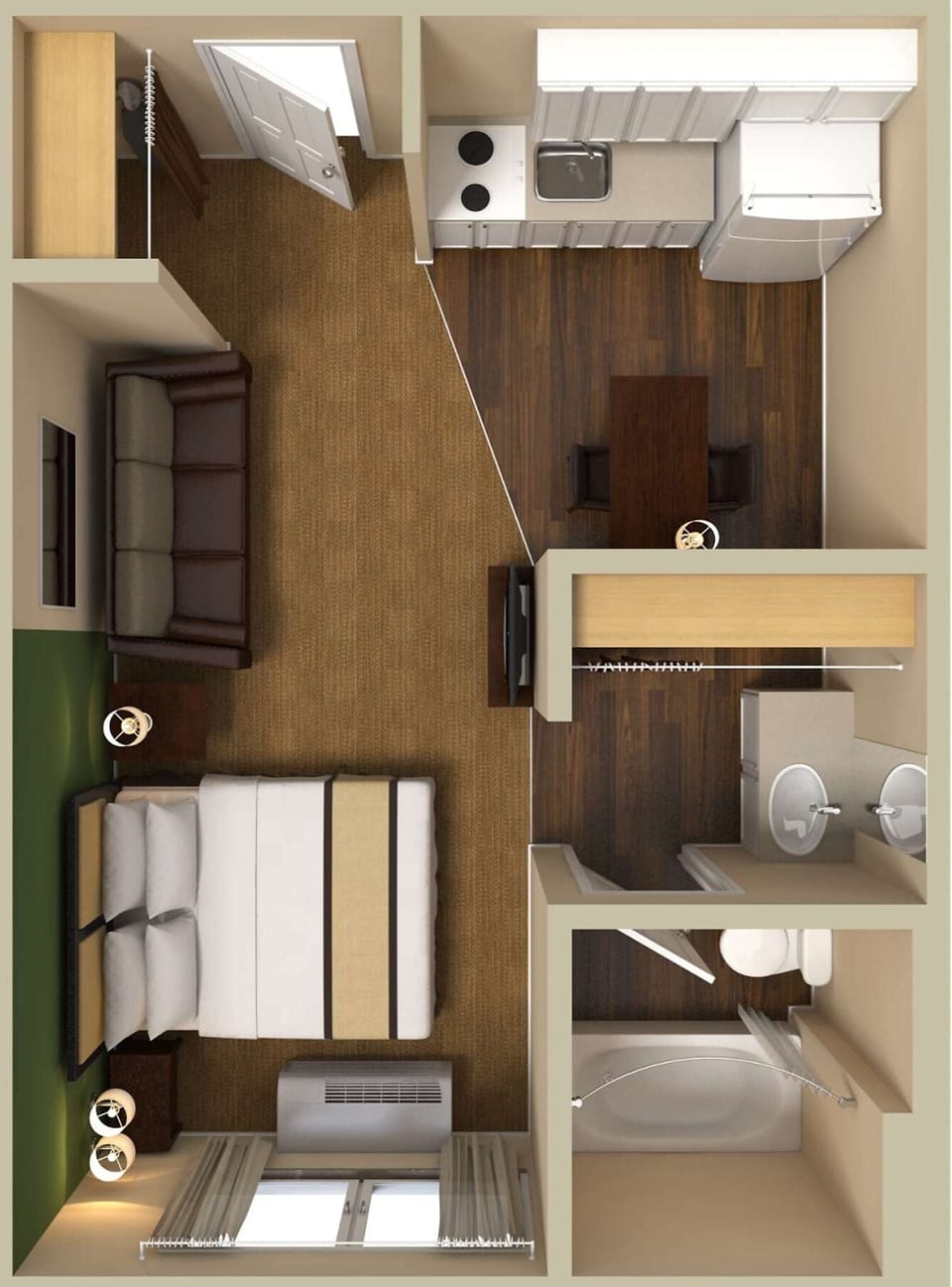 Deluxe Studio, 1 Queen Bed with Sofa bed, Non Smoking | Desk, iron/ironing board, free WiFi, bed sheets