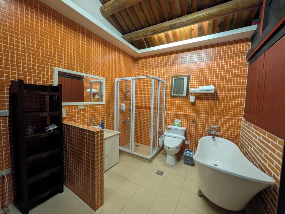 Luxury Double Room (VIP) | Bathroom | Shower, hair dryer, slippers, towels