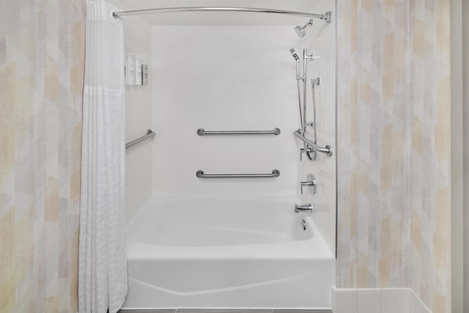 Standard Room, 1 King Bed, Accessible, Bathtub | Bathroom shower