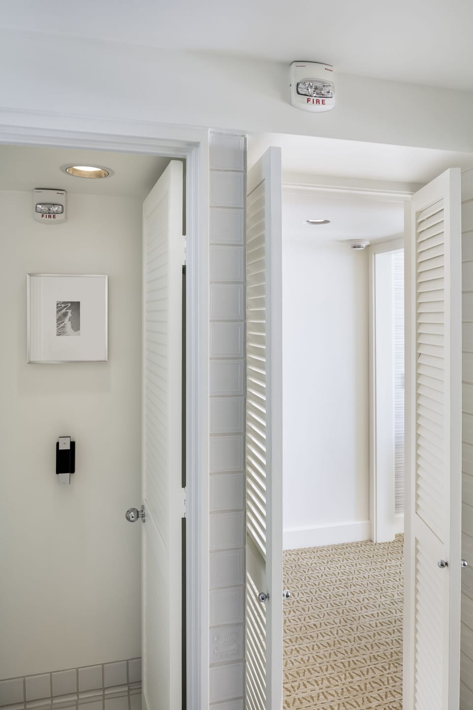 Separate tub and shower, deep soaking tub, designer toiletries