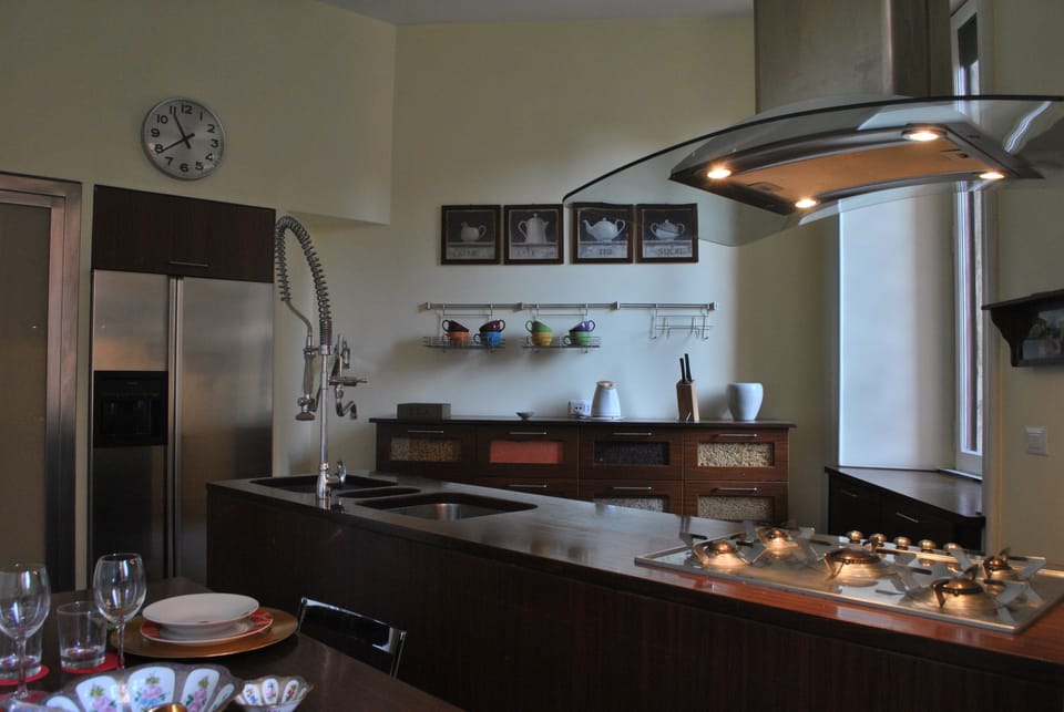 Shared fridge, microwave, highchair