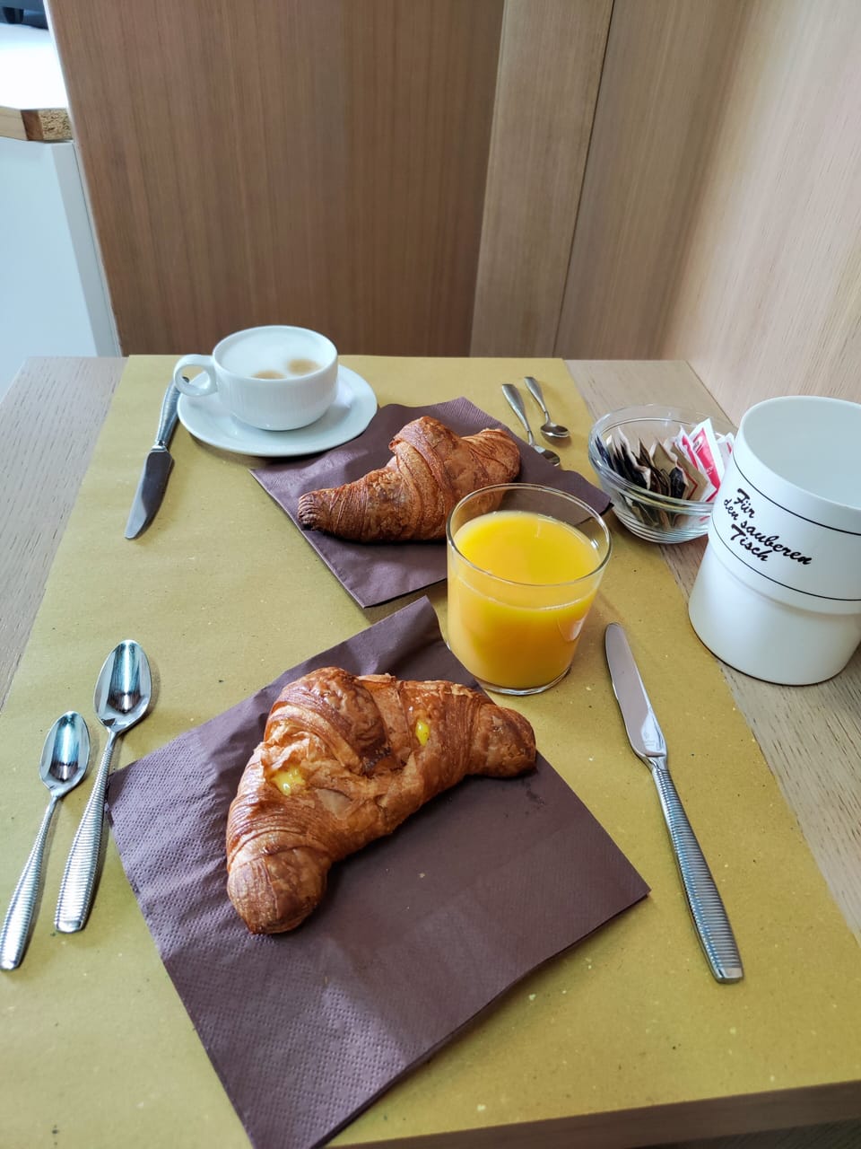 Daily self-serve breakfast for a fee