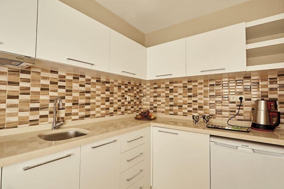 Fridge, coffee/tea maker, electric kettle