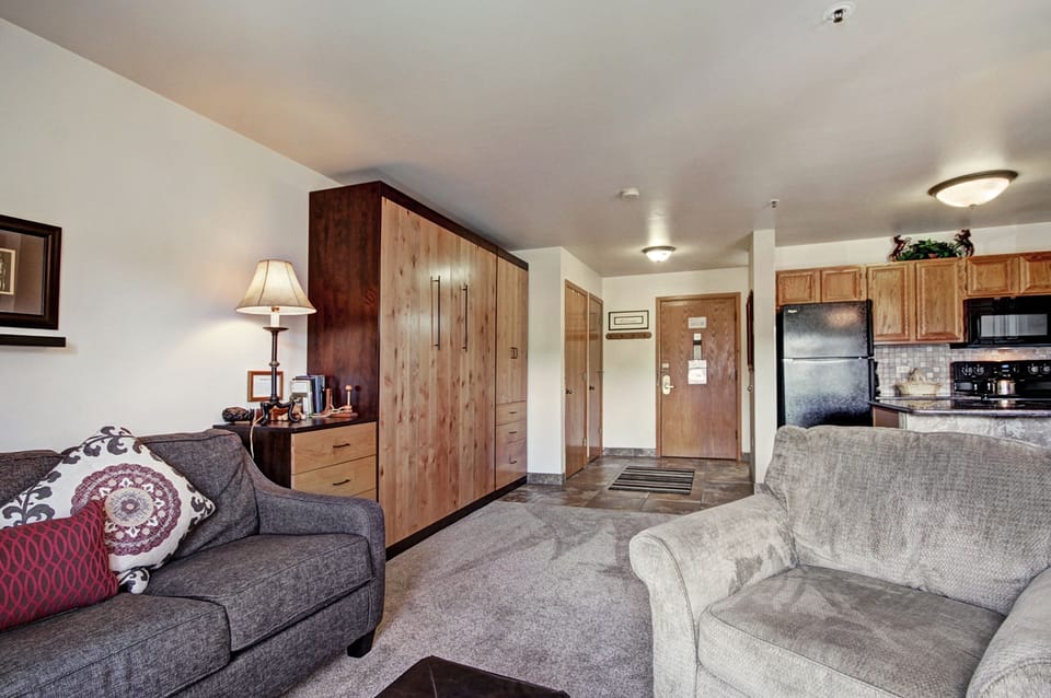 Studio | Living area | TV, fireplace