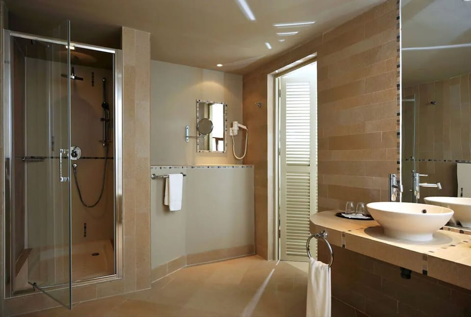 Executive Suite | Bathroom | Separate tub and shower, free toiletries, hair dryer, towels