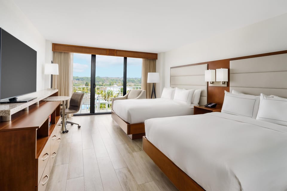Premium bedding, down comforters, pillowtop beds, in-room safe