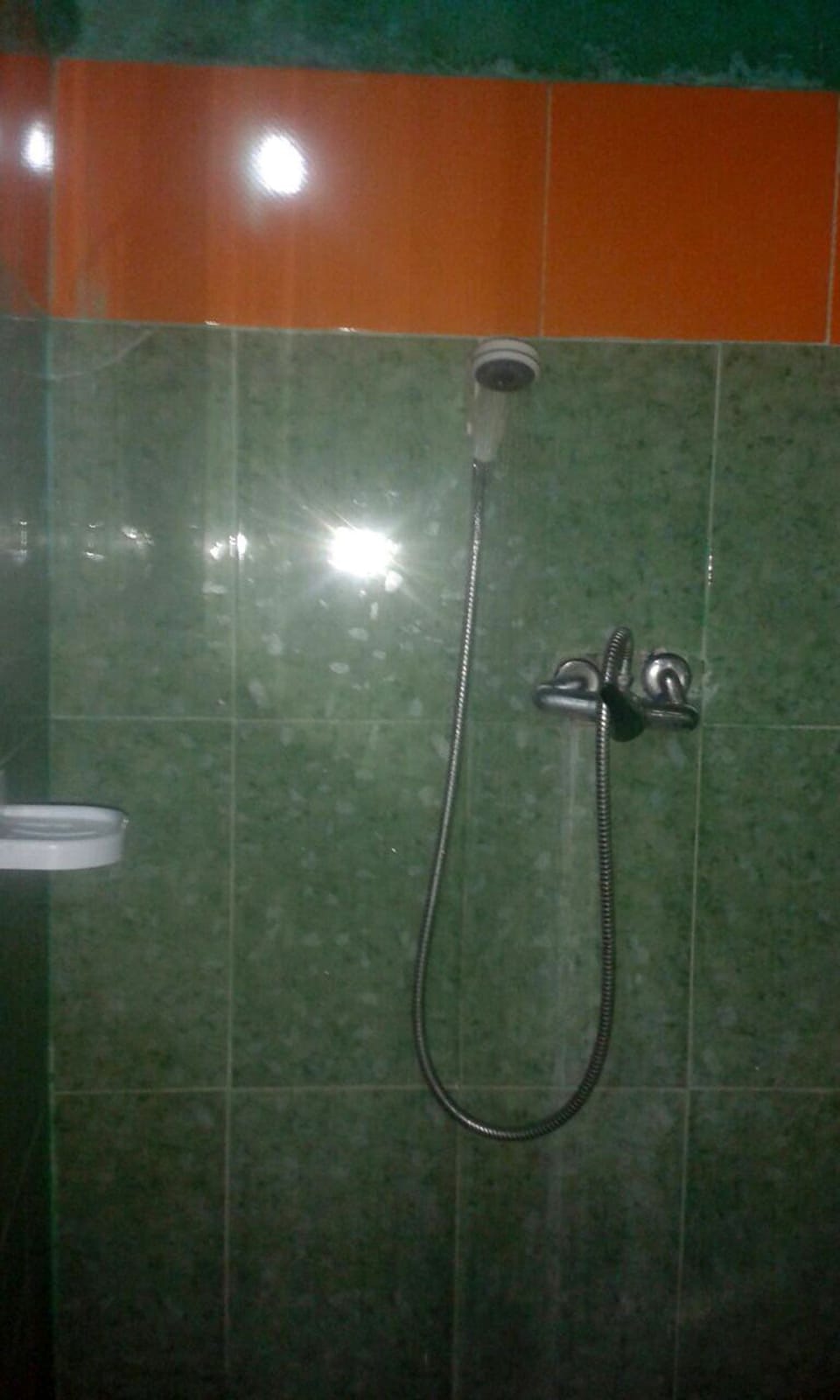 Shower, free toiletries, bidet, towels
