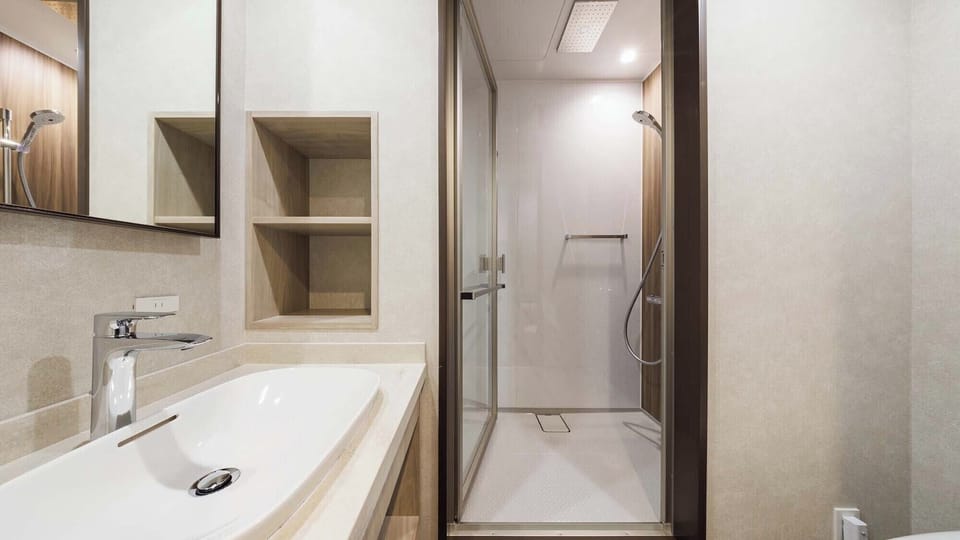 Hair dryer, slippers, electronic bidet, towels
