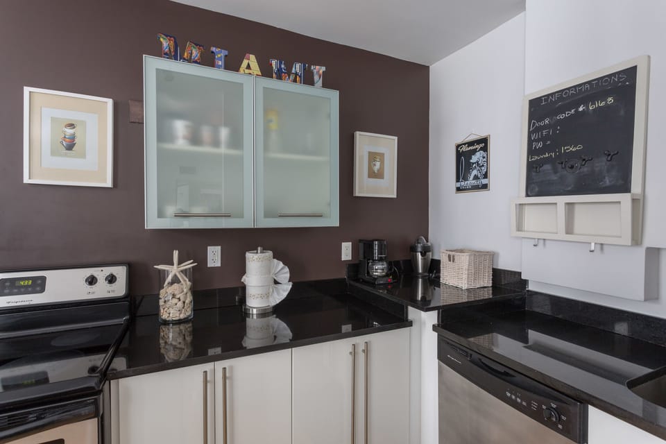 Fridge, microwave, coffee/tea maker