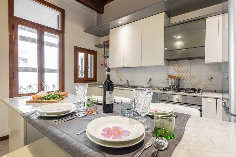 Standard Apartment, 2 Bedrooms, Balcony | Private kitchen | Full-size fridge, microwave, oven, stovetop