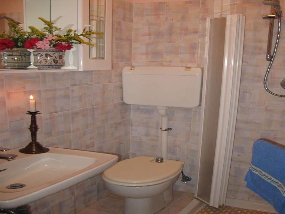 Shower, free toiletries, hair dryer, bidet