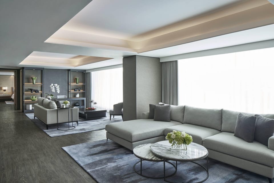 Presidential Suite, 1 Double Bed, Pool View | Living area | 42-inch LED TV with cable channels, TV, iPod dock