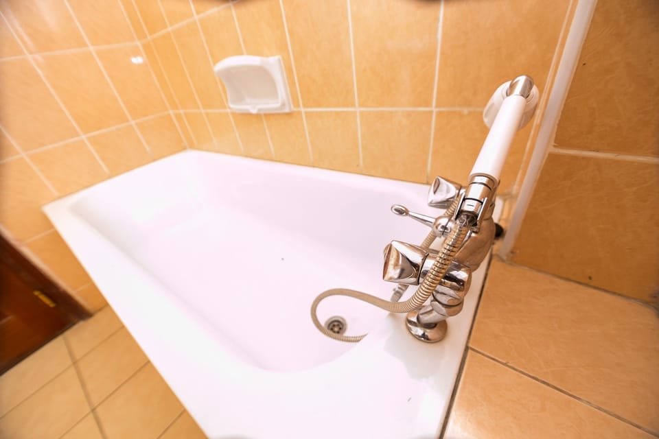 Shower, free toiletries, towels