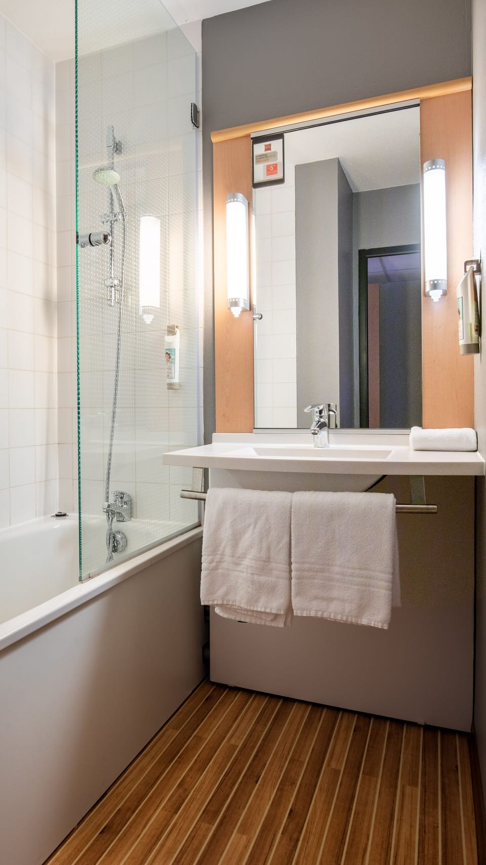 Eco-friendly toiletries, hair dryer, towels, soap
