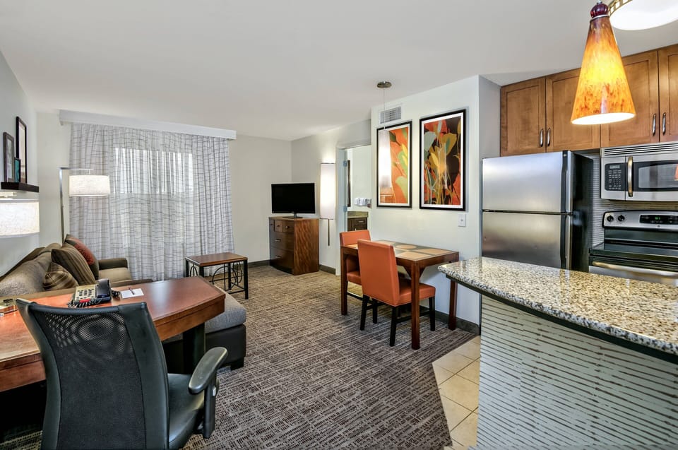In-room safe, desk, laptop workspace, blackout drapes