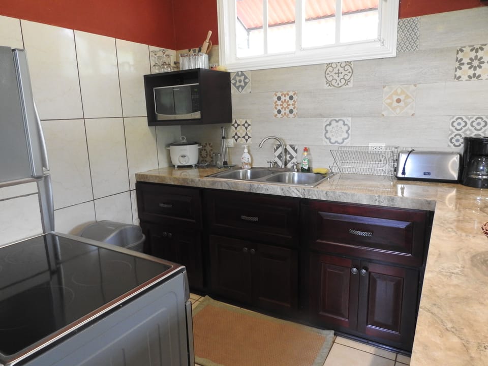 Comfort Apartment, 1 Bedroom, Mountain View | Private kitchen | Fridge, microwave, oven, stovetop