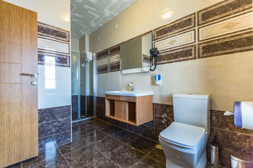 Deluxe Suite | Bathroom | Shower, hair dryer, slippers, towels