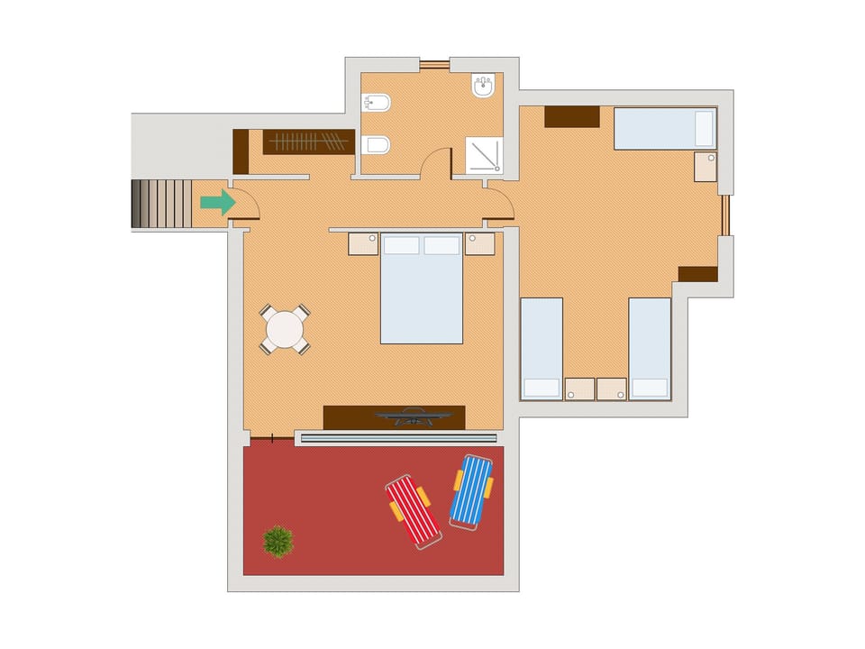 Panoramic Penthouse, 2 Bedrooms, Non Smoking, Sea View | Floor plan