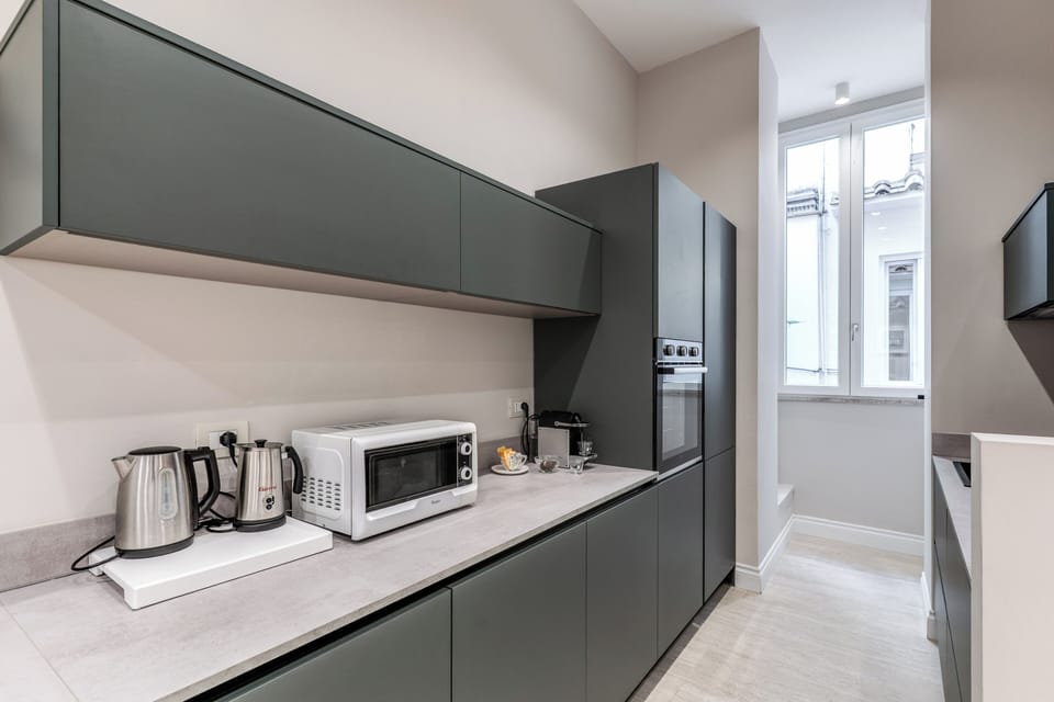 Luxury Apartment, Terrace, Annex Building (No elevator - 1st floor) | Private kitchen | Espresso maker, coffee/tea maker, electric kettle