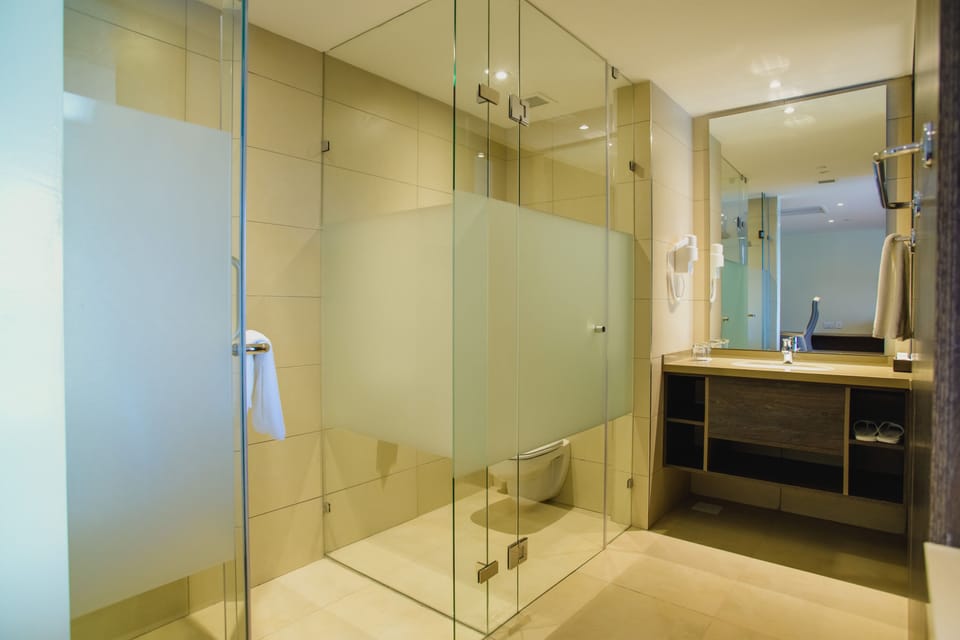 Standard Twin Room | Bathroom | Shower, rainfall showerhead, free toiletries, hair dryer