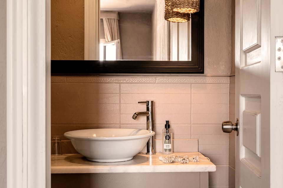 Shower, rainfall showerhead, eco-friendly toiletries, hair dryer