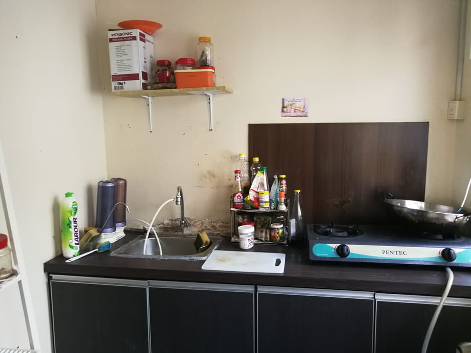 Shared fridge, microwave