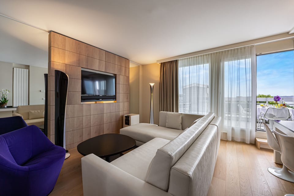 Ambassador Suite Lake View  with Terrace | Hypo-allergenic bedding available, minibar, in-room safe, desk