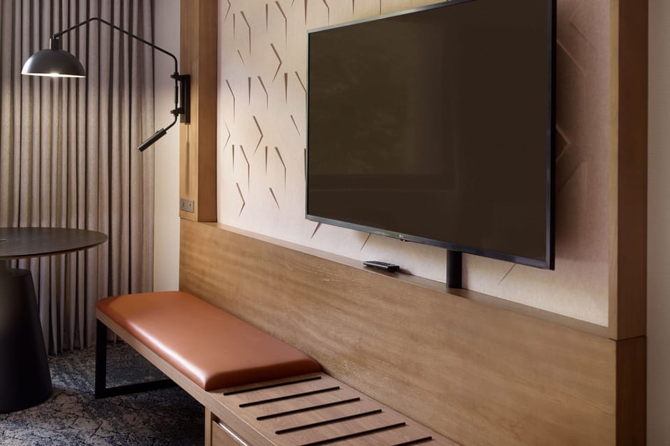 In-room safe, desk, laptop workspace, blackout drapes
